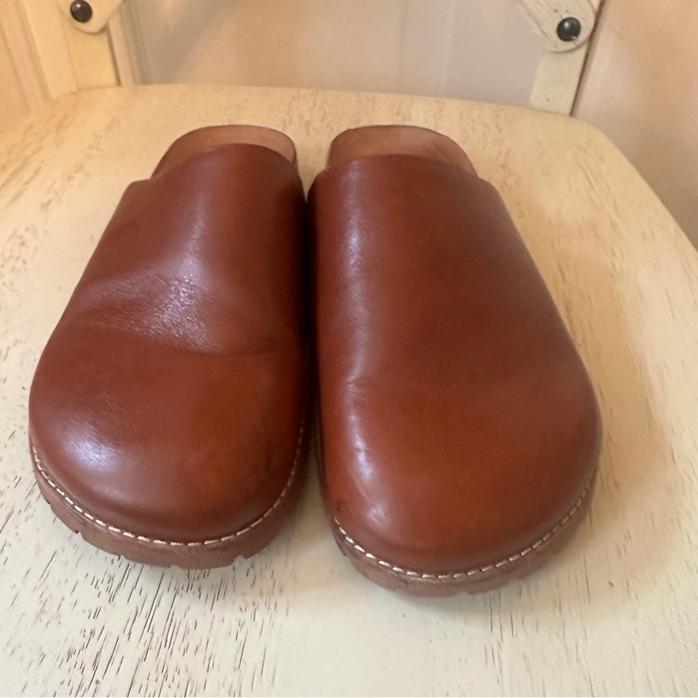 Madewell Brown Leather Clog Mules - Picture 4 of 10
